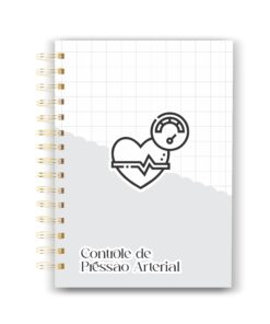 CADERNO CONTROLE DE PRESSAO ARTERIAL AZUL E BRANCO